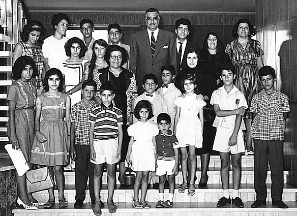 5-5-1958- With the families of Nazem El-Tabqalgi and Alhaj Seri, the two military leaders executed by the Abdel-Karim Qassem regime in Iraq.jpg